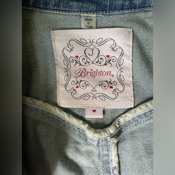 BRIGHTON Blue Denim charms Hearts Jean Jacket surprise charm hidden XS- Small - Picture 15 of 16